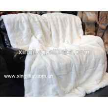 Натуральный белый Рекс кролика одеяло